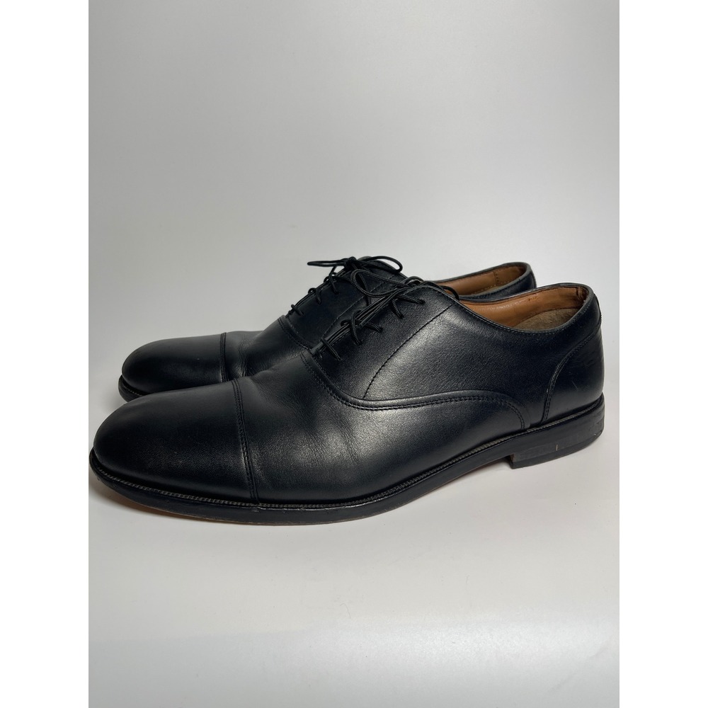 Clarks 1825 Mens Black Leather Cap Toe Oxford Dress Shoes Size 12 Mβ